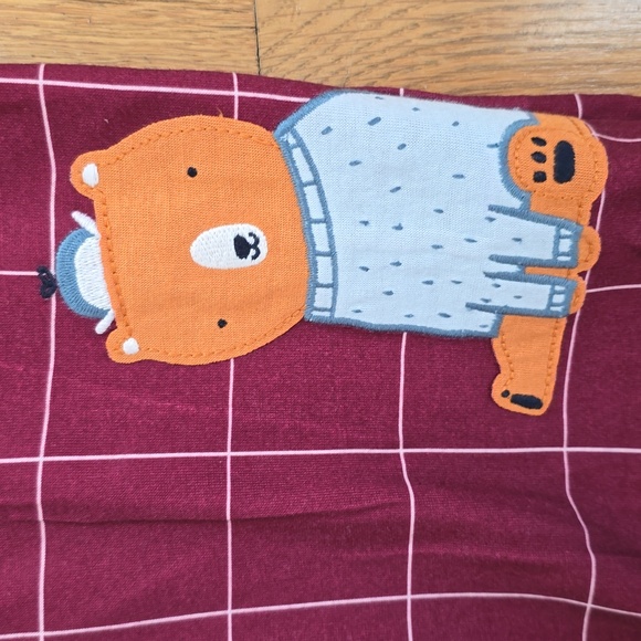 CARTER'S BABY ONE PIECE PAJAMAS WITH FEET, BURGUNDY PLAID BEAR SIZE 24 MONTHS - Picture 5 of 8